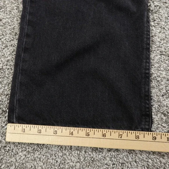 Aeropostale Jeans Womens 10 Dark Black Denim Pants Hi Rise 90s Baggy Straight - Picture 3 of 13